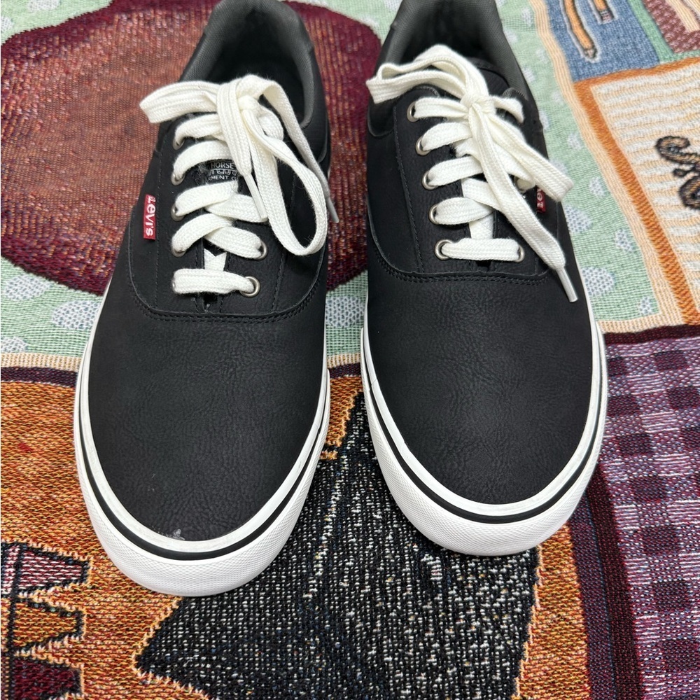 Levi's Men's Black Sneakers with White Accents
